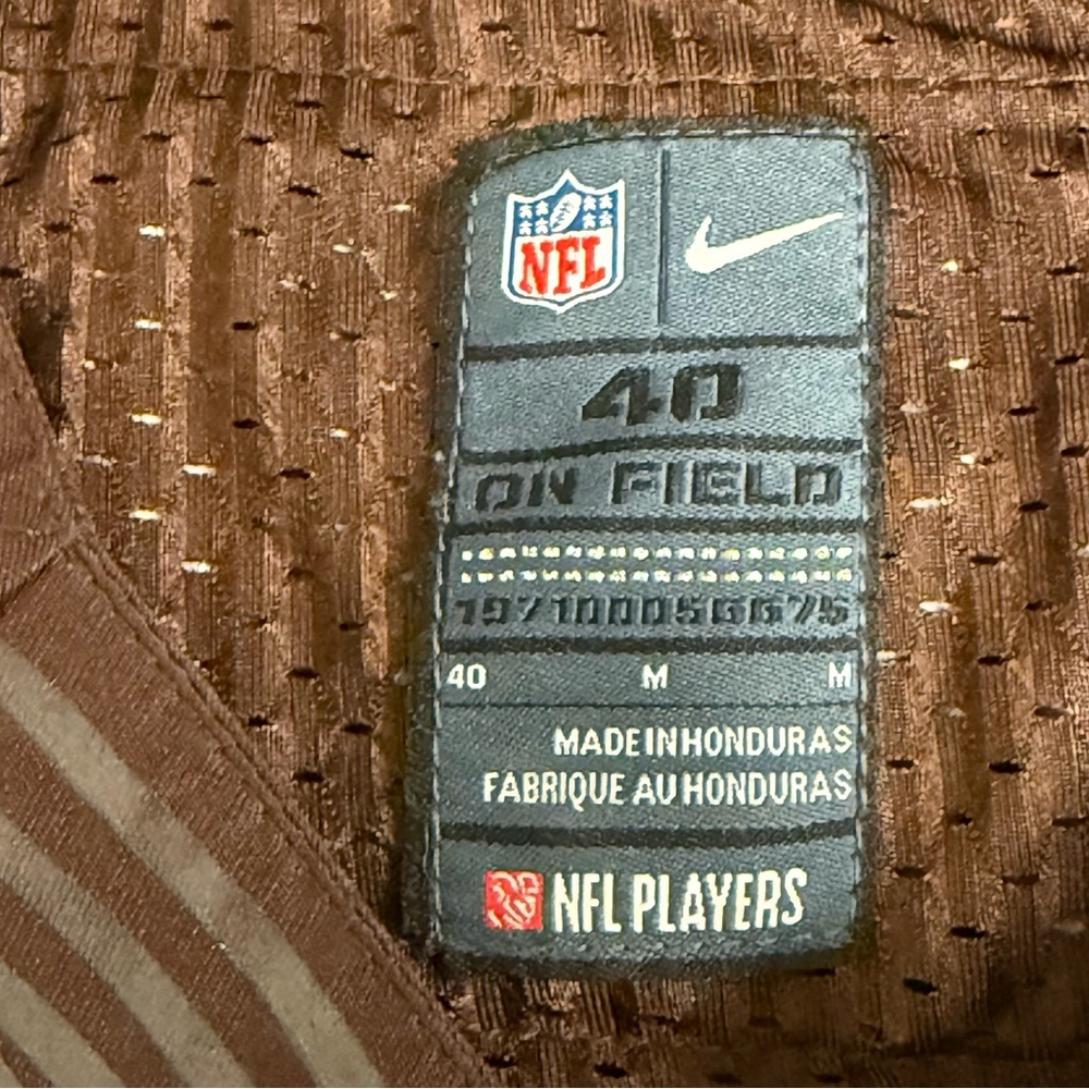 Nike Browns #2 Manziel NFL On Field Jersey Medium Brown - Picture 10 of 13